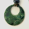 Collier avec médaillon diamètre 48 mm, couleurs : vert