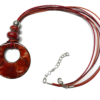 Collier avec médaillon diamètre 48 mm, couleurs : Rouge