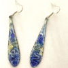 Paire de boucle d'oreilles de 40 mm de long, grand fermoir sans nickel. Couleurs , bleu