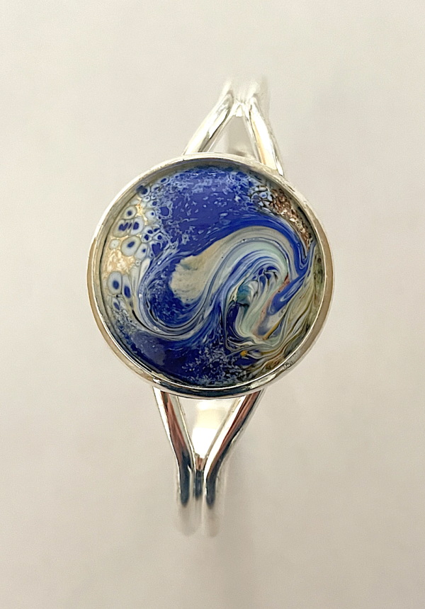 Sans titre 3 Bracelet réglable diamètre du médaillon 25 mm couleurs : bleu, modèle terre et mer