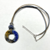 Collier avec médaillon diamètre 35 mm, couleurs : bleu ocre bouddha