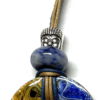 Collier avec médaillon diamètre 35 mm, couleurs : bleu ocre bouddha