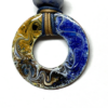 Collier avec médaillon diamètre 35 mm, couleurs : bleu ocre bouddha