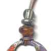 Collier avec médaillon diamètre 48 mm, couleurs : Brun-beige- rose- jaune