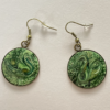 Paire de boucles d'oreilles rondes, couleur vert diamètre 25 mm