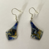 Paire de boucles d'oreilles gouttes bleu et jaune 30 mm.