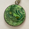 Paire de boucles d'oreilles rondes, couleur vert diamètre 25 mm