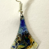 Paire de boucles d'oreilles gouttes bleu et jaune 30 mm.