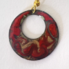 Paire de boucles d'oreilles  rouge et noir diamètre 25mm