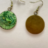 Paire de boucles d'oreilles rondes, couleur vert diamètre 25 mm