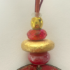 Collier avec médaillon diamètre 60 mm, couleur : Rouge