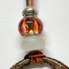 Collier avec médaillon diamètre 50 mm, couleur : Rouge -Bordeaux