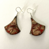 Paire de boucles d'oreilles losange bombées, 30 mm avec grand fermoir sans nickel.