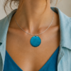 Sans-titre-3 Turquoise Céleste - Collier Émaillé Artisanat