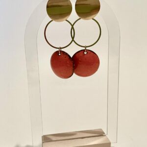 Boucles d'oreilles rouge passion émaillées