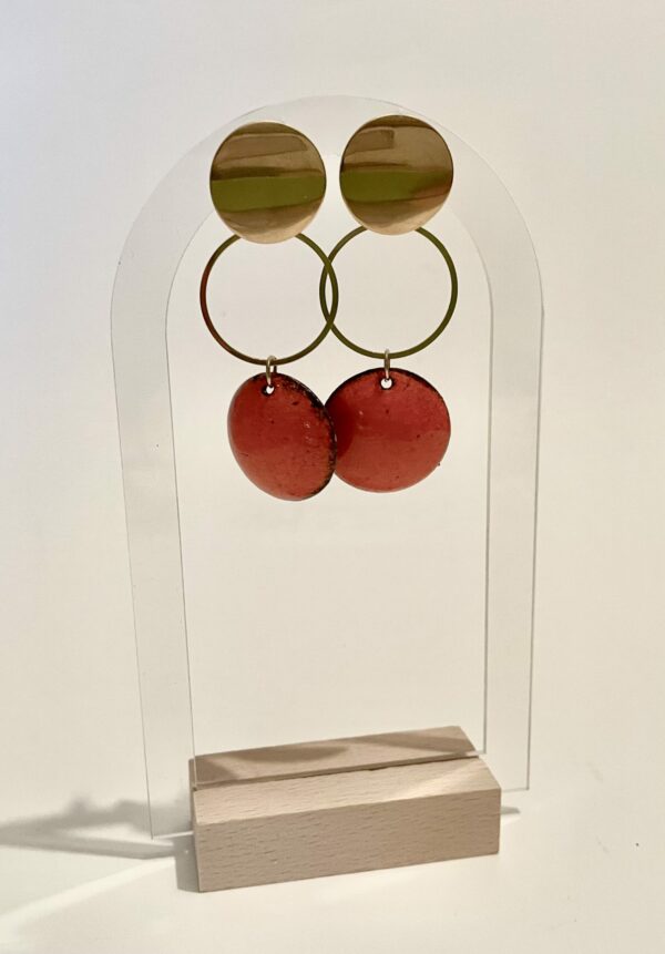Boucles d'oreilles rouge passion émaillées