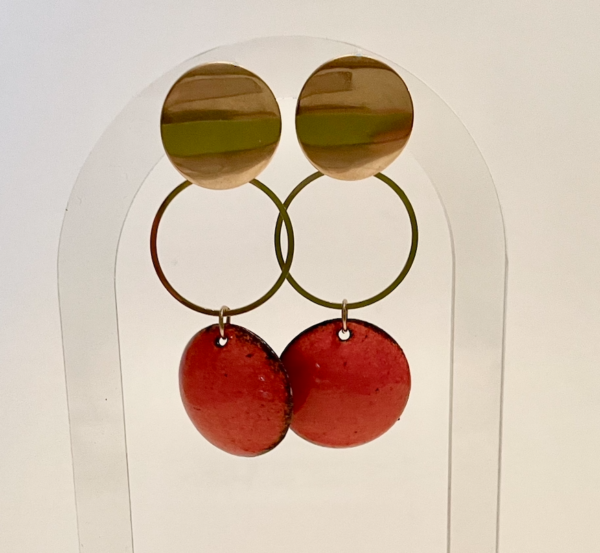 Boucles d'oreilles rouge passion émaillées